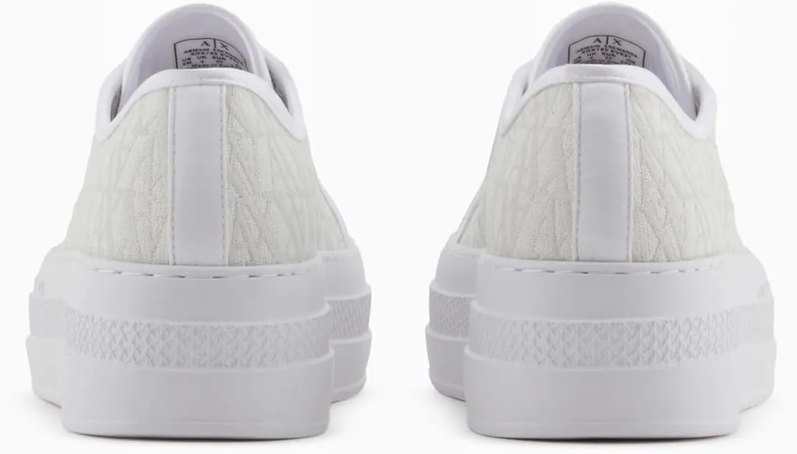 Armani Exchange Women's Jacquard All Over A|x Monogram Logo Sneaker