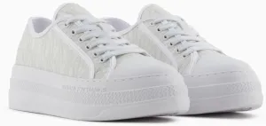 Armani Exchange Women's Jacquard All Over A|x Monogram Logo Sneaker
