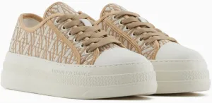 Armani Exchange Women's Jacquard All Over A|x Monogram Logo Sneaker