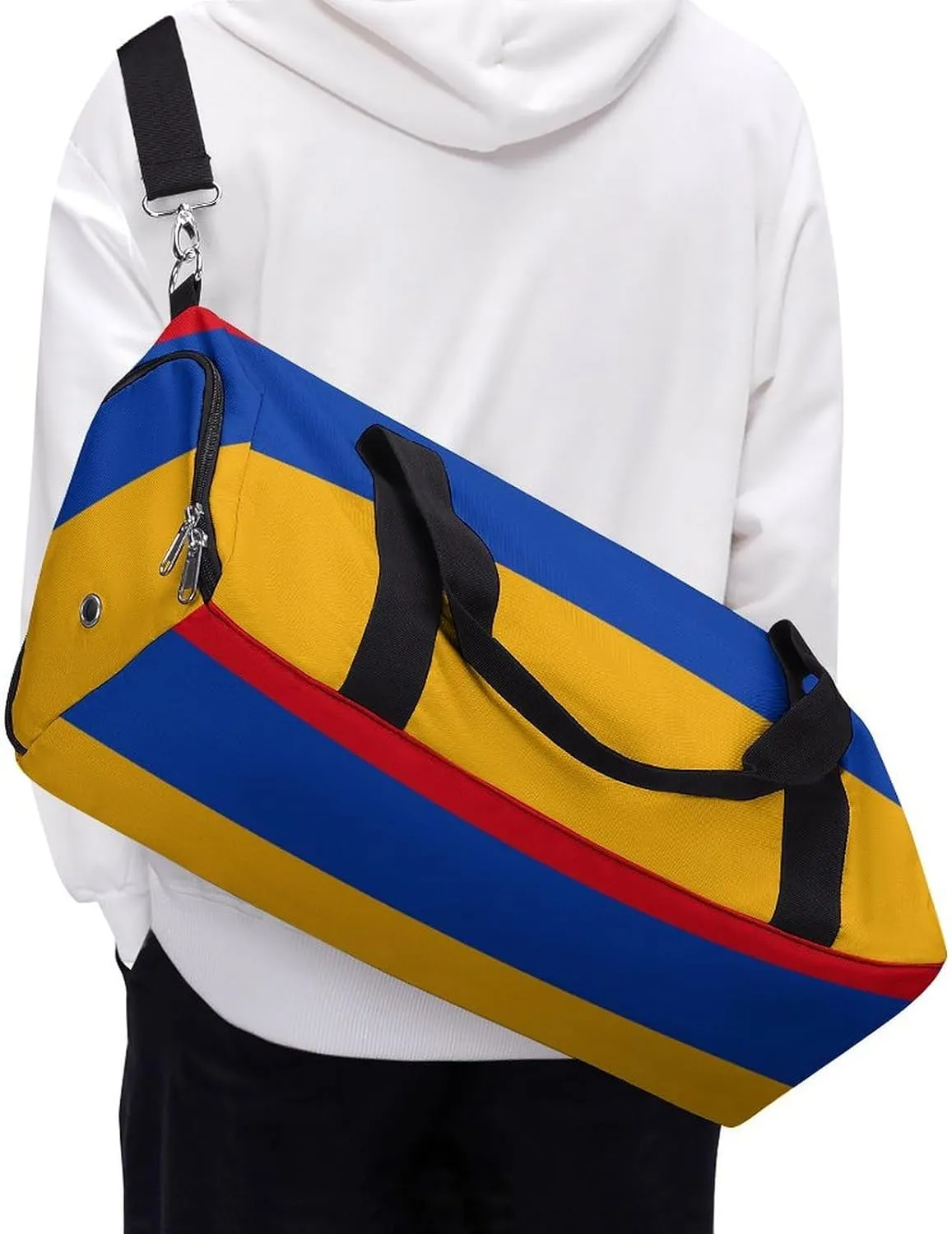 Armenian Flag Duffel for Boys Girls with Shoe Compartment and Wet Pocket