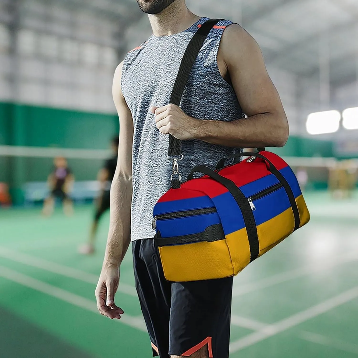 Armenian Flag Duffel for Boys Girls with Shoe Compartment and Wet Pocket