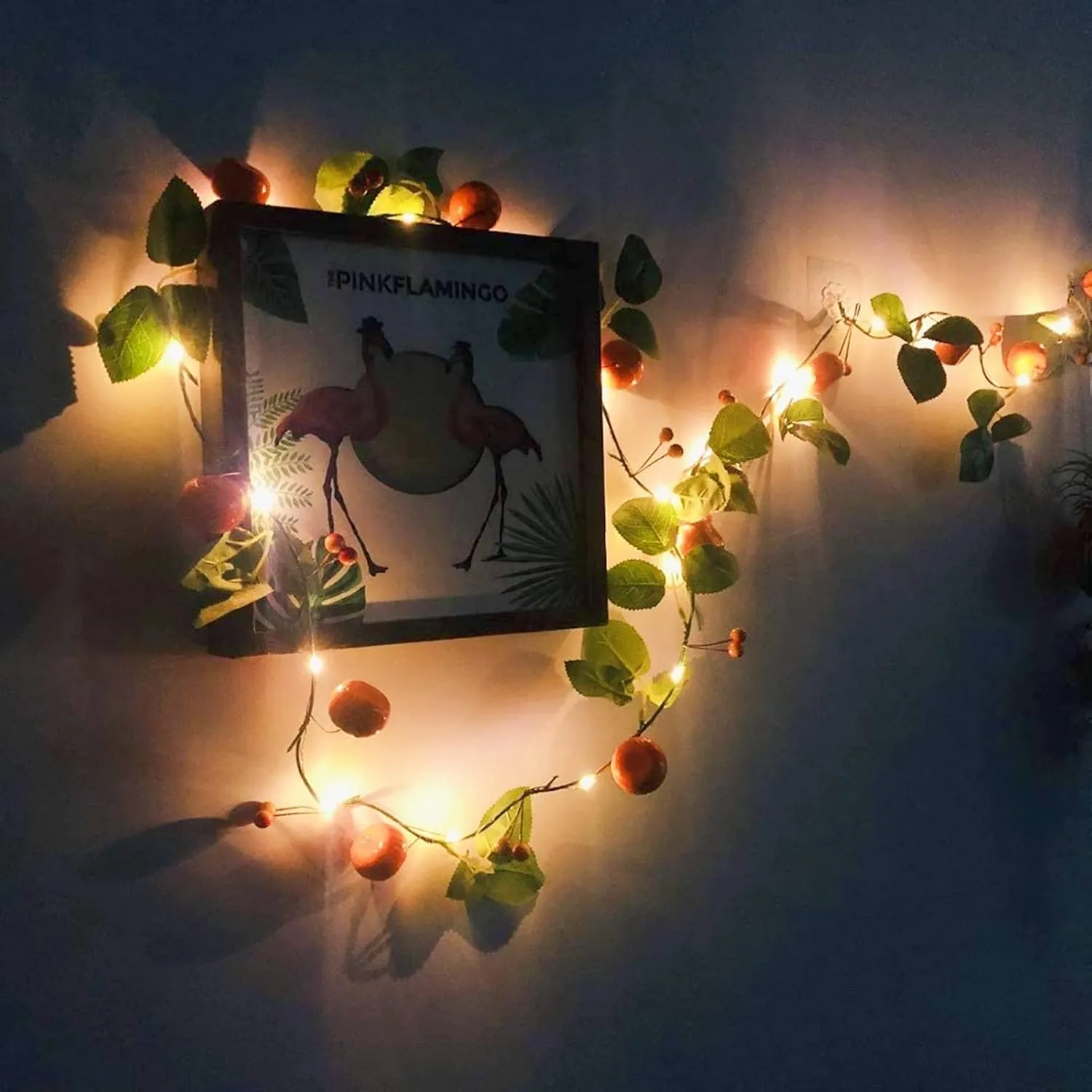 Artificial Fruit Tangerine String Lights LED Oranges Hanging Vines Plant Garland Artificial Berries Kumquat Light for Home Wedding Party Decor (Tangerine Vine with LED, 2 Pack)