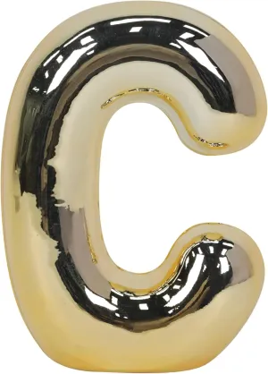 Ashland 8.5" Gold Bubble Ceramic Monogram Letter Spring Home Decor