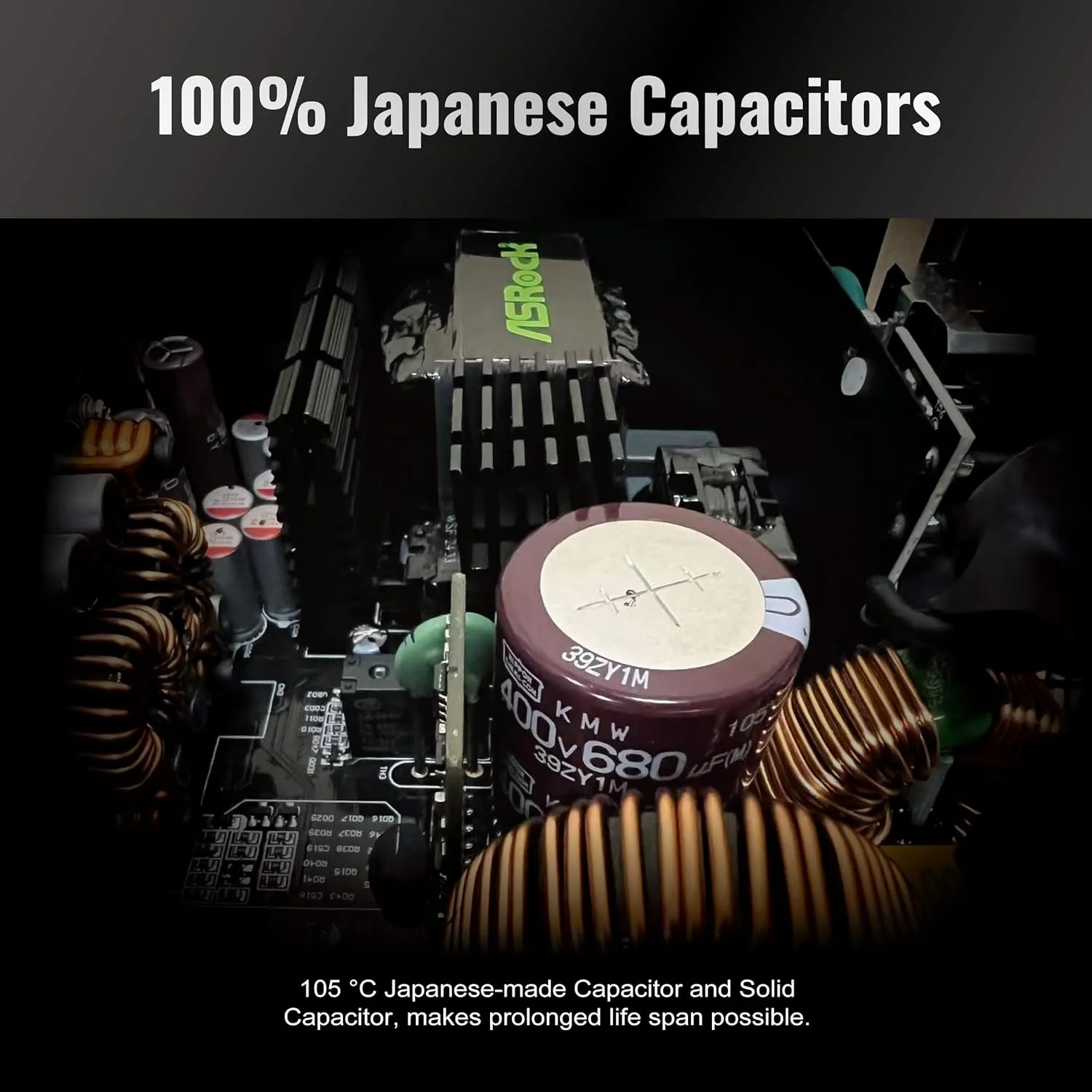 ASRock Steel Legend SL-1000GW 1000W 80 Plus Gold & Cybenetics Platinum Full Modular Power Supply ATX3.1 PCIe5.1 Ready with Dual Color 12V-2x6 Cable 10 Years Warranty White Edition Japanese Capacitor