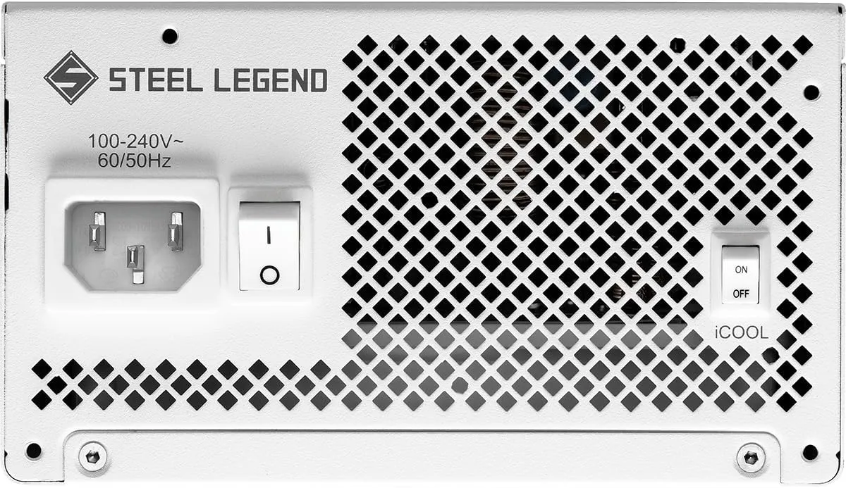 ASRock Steel Legend SL-1000GW 1000W 80 Plus Gold & Cybenetics Platinum Full Modular Power Supply ATX3.1 PCIe5.1 Ready with Dual Color 12V-2x6 Cable 10 Years Warranty White Edition Japanese Capacitor