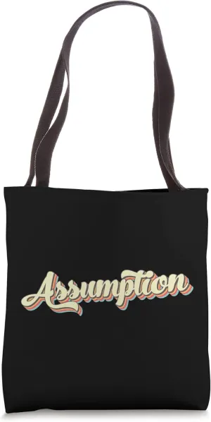 Assumption TShirt Retro Art Baseball Font Vintage Tote Bag