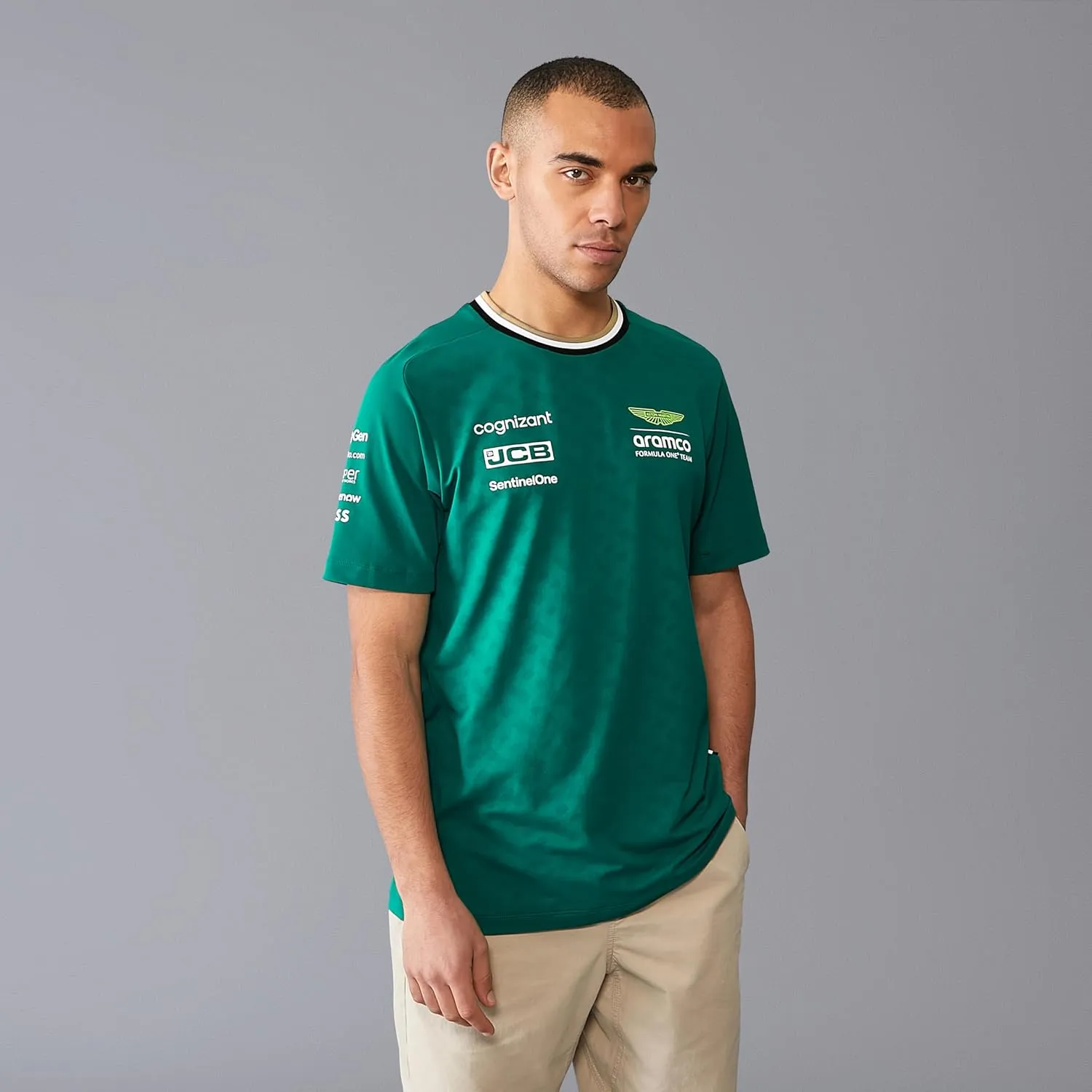 Aston Martin Men's F1 2024 Fernando Alonso Team Tshirt - Green