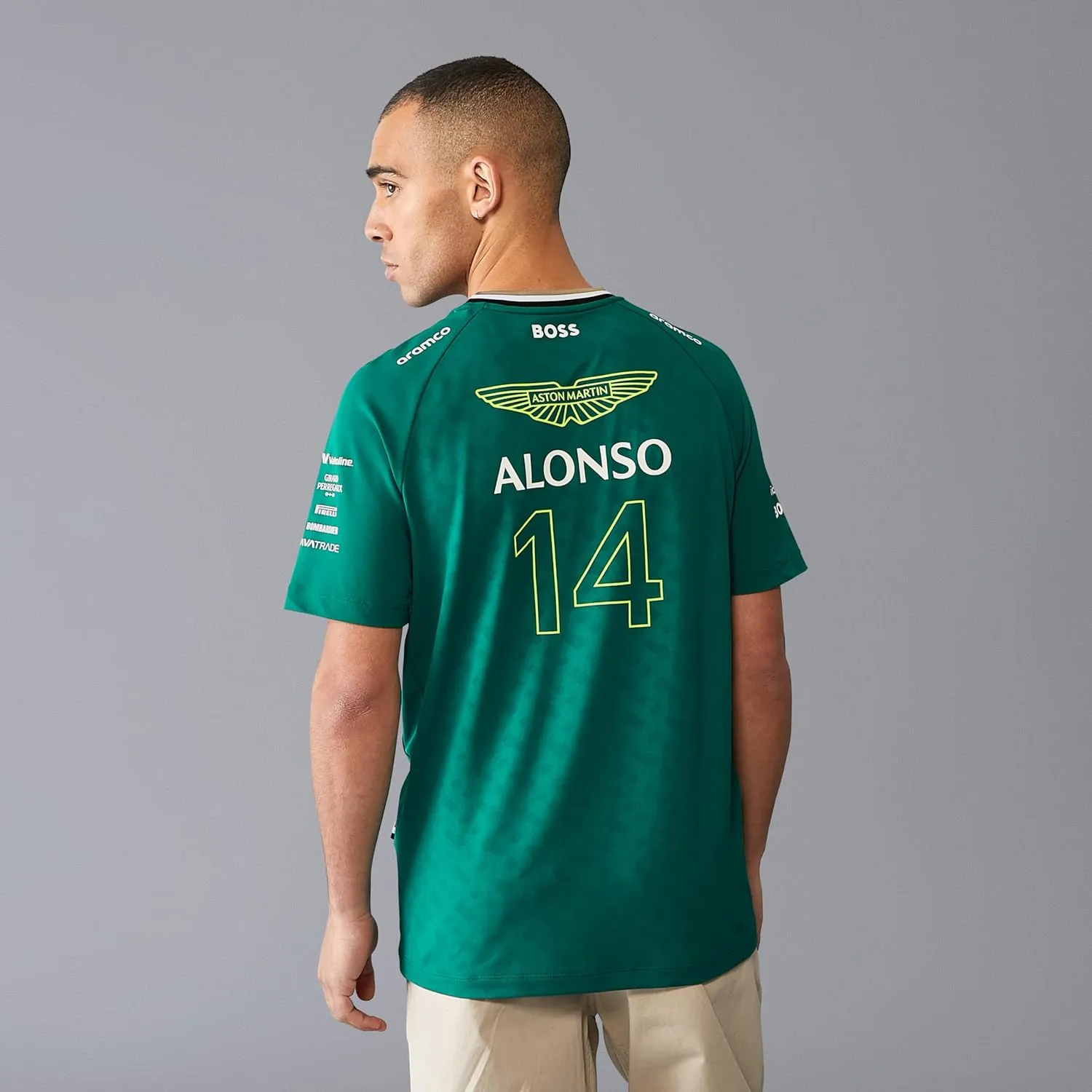 Aston Martin Men's F1 2024 Fernando Alonso Team Tshirt - Green