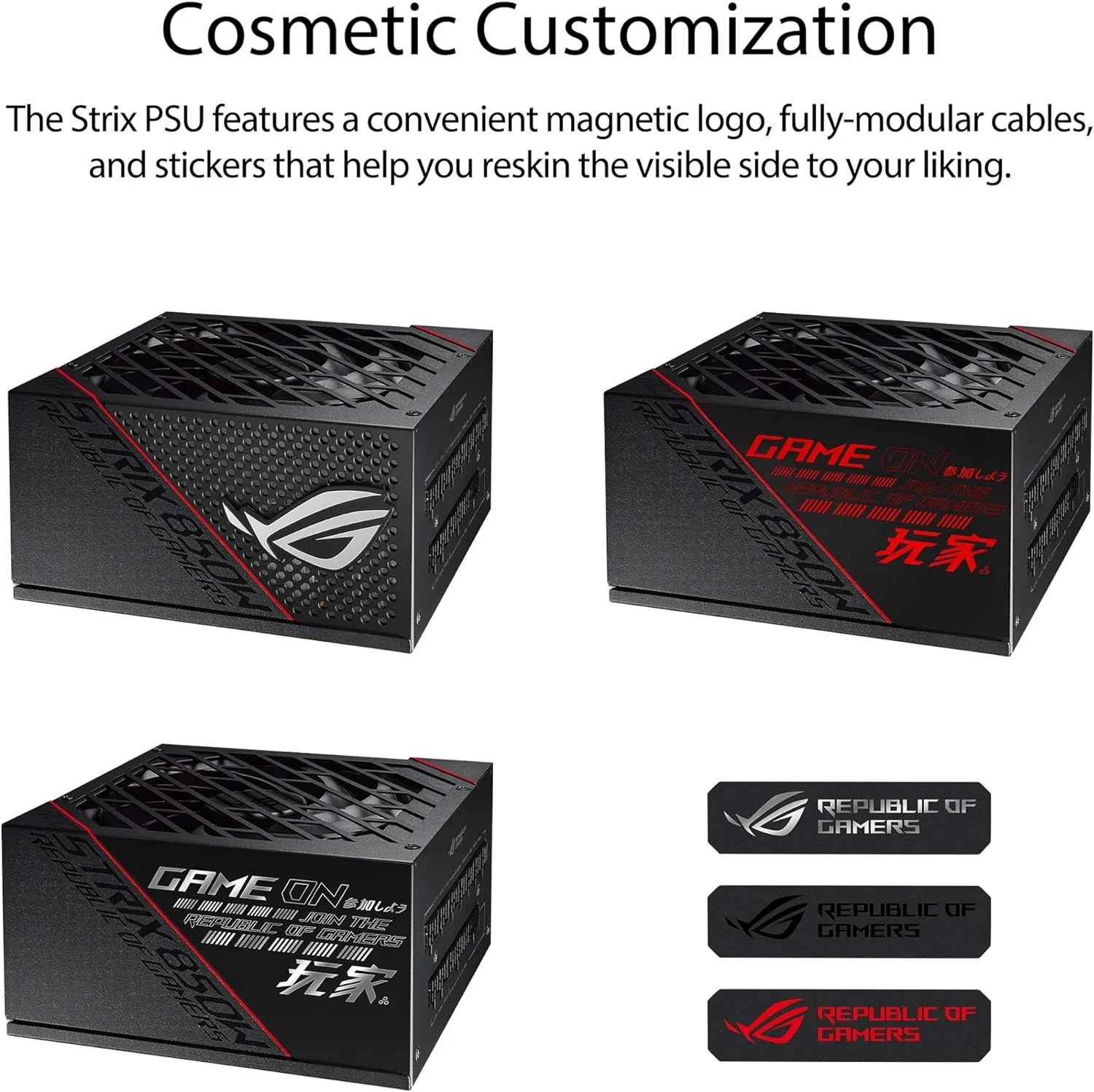 ASUS ROG STRIX 850W Gold Modular PSU with ROG Heatsinks, Axial-tech Fan, 10-Year Warranty