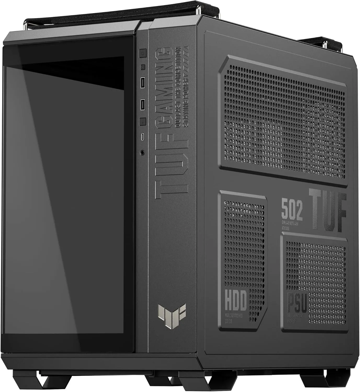 ASUS TUF Gaming GT502 Horizon ATX Mid-Tower Gaming Case (Boundless Panoramic Design, Dual-Chamber, Independent CPU and GPU Cooling Zones, Tool-Free Side Panels, USB 10 Gbps Type-C® Front Panel)