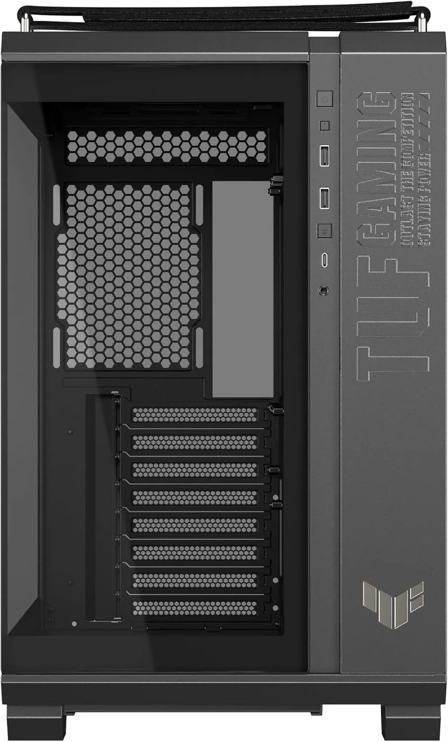 ASUS TUF Gaming GT502 Horizon ATX Mid-Tower Gaming Case (Boundless Panoramic Design, Dual-Chamber, Independent CPU and GPU Cooling Zones, Tool-Free Side Panels, USB 10 Gbps Type-C® Front Panel)