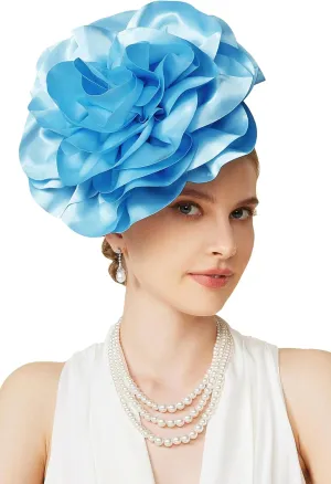 BABEYOND Fascinators Hats for Women - Tea Party Kentucky Fascinator Derby Hat Smooth Flower Fluffy Headband with Hair Clip