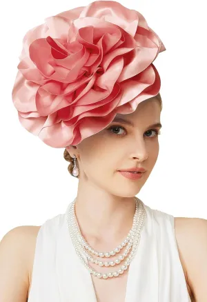 BABEYOND Fascinators Hats for Women - Tea Party Kentucky Fascinator Derby Hat Smooth Flower Fluffy Headband with Hair Clip
