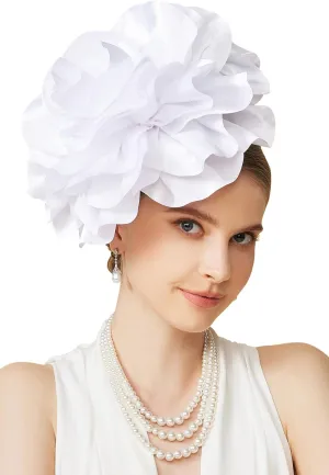 BABEYOND Fascinators Hats for Women - Tea Party Kentucky Fascinator Derby Hat Smooth Flower Fluffy Headband with Hair Clip