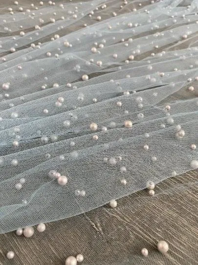 Baby Blue Pearl Tulle