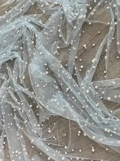 Baby Blue Pearl Tulle