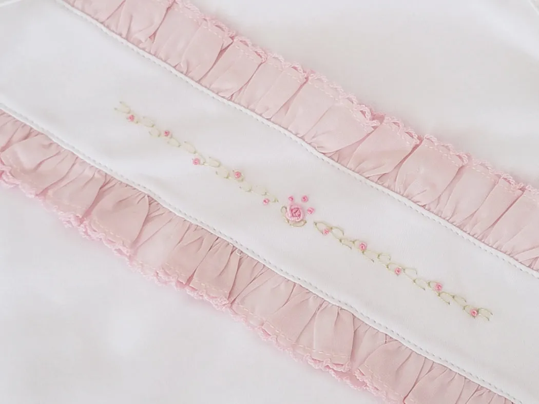 Baby Girl's Heirloom Rosevine Embroidered Blanket