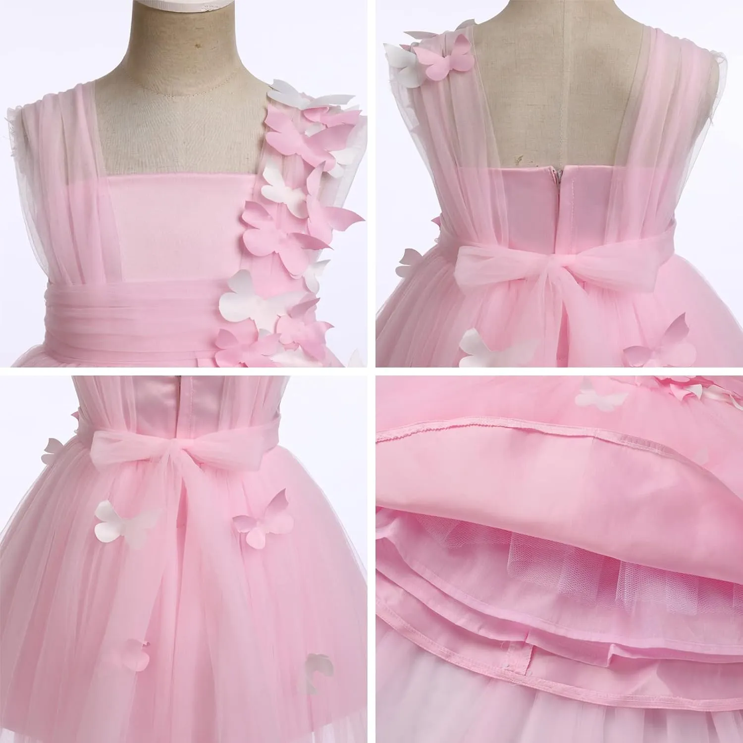 Baby Toddler Girl Tulle Tutu Dress Butterfly Flower Girl Wedding Formal Birthday Outfits Cake Smash Dresses
