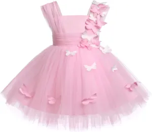 Baby Toddler Girl Tulle Tutu Dress Butterfly Flower Girl Wedding Formal Birthday Outfits Cake Smash Dresses