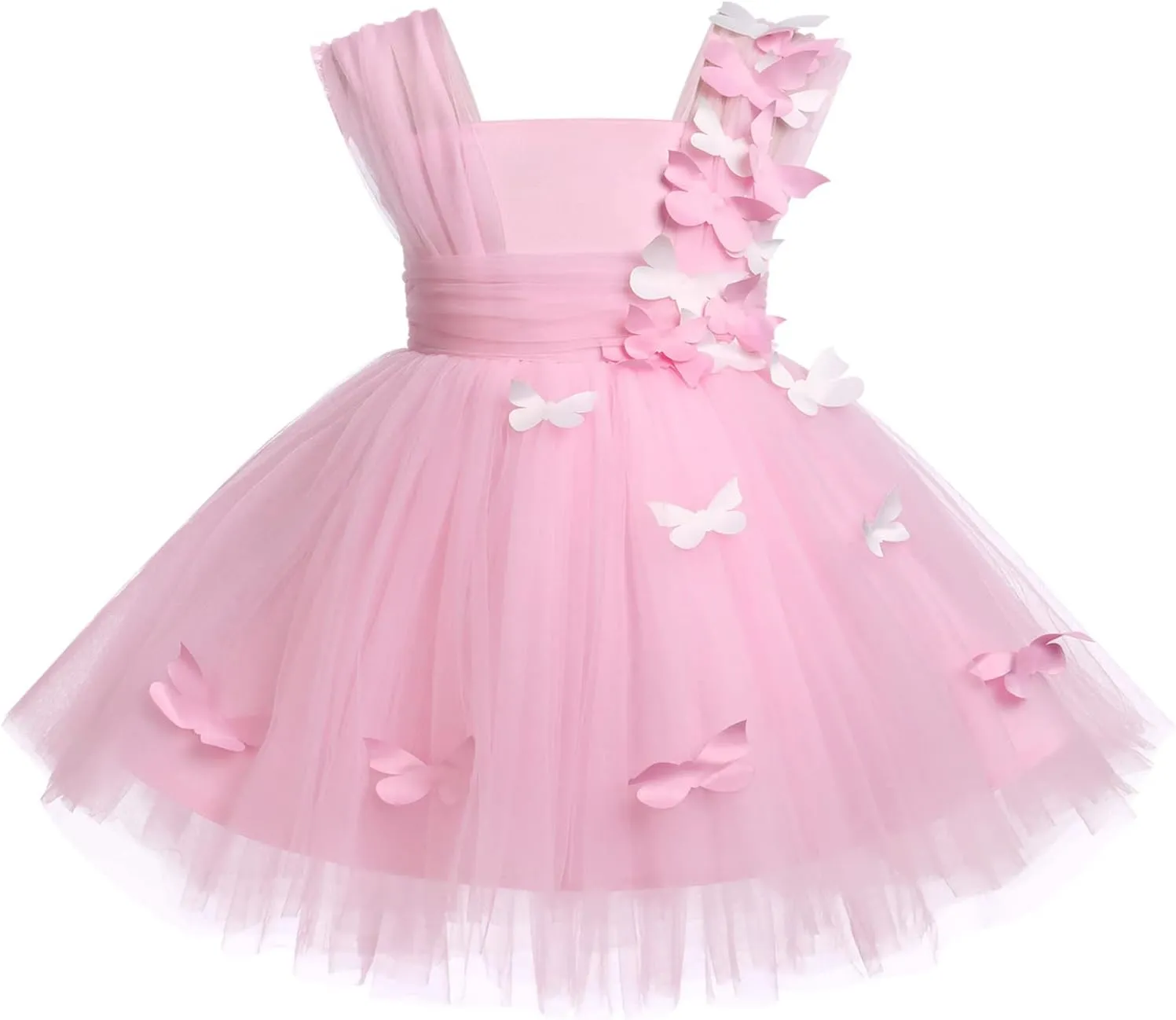 Baby Toddler Girl Tulle Tutu Dress Butterfly Flower Girl Wedding Formal Birthday Outfits Cake Smash Dresses