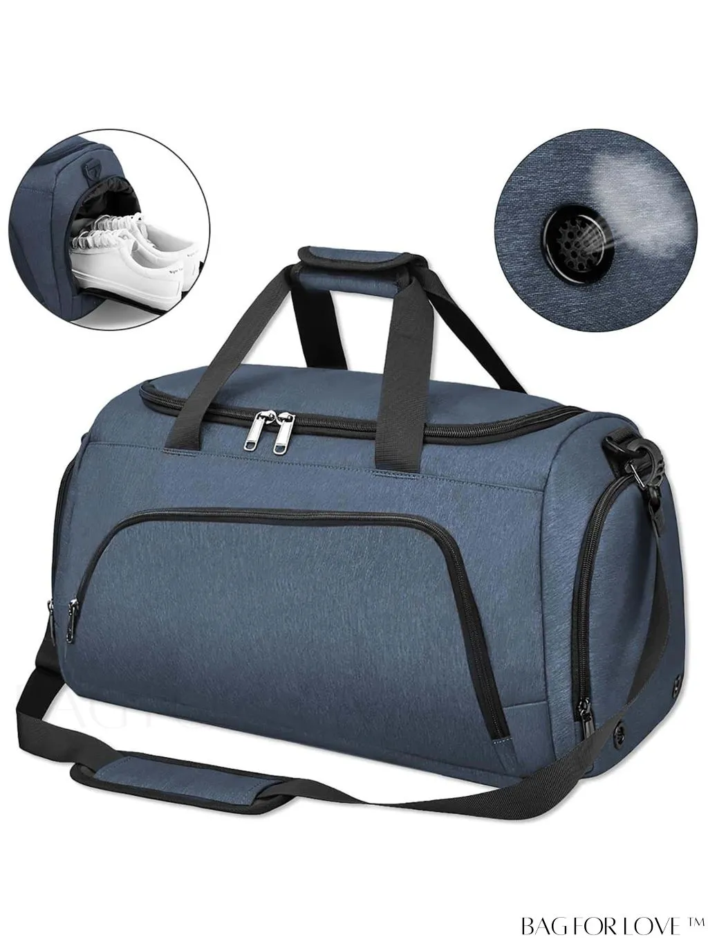 BagForLove - 40L Gym Duffle Bag: Unisex Sports Bag with Wet Pocket, Shoe Compartment & Toiletry Bag