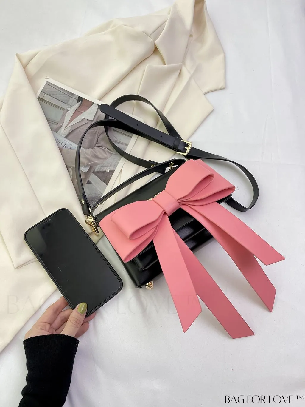 BagForLove - Stylish Mini Handbag with Adjustable Strap and Bowknot Decoration