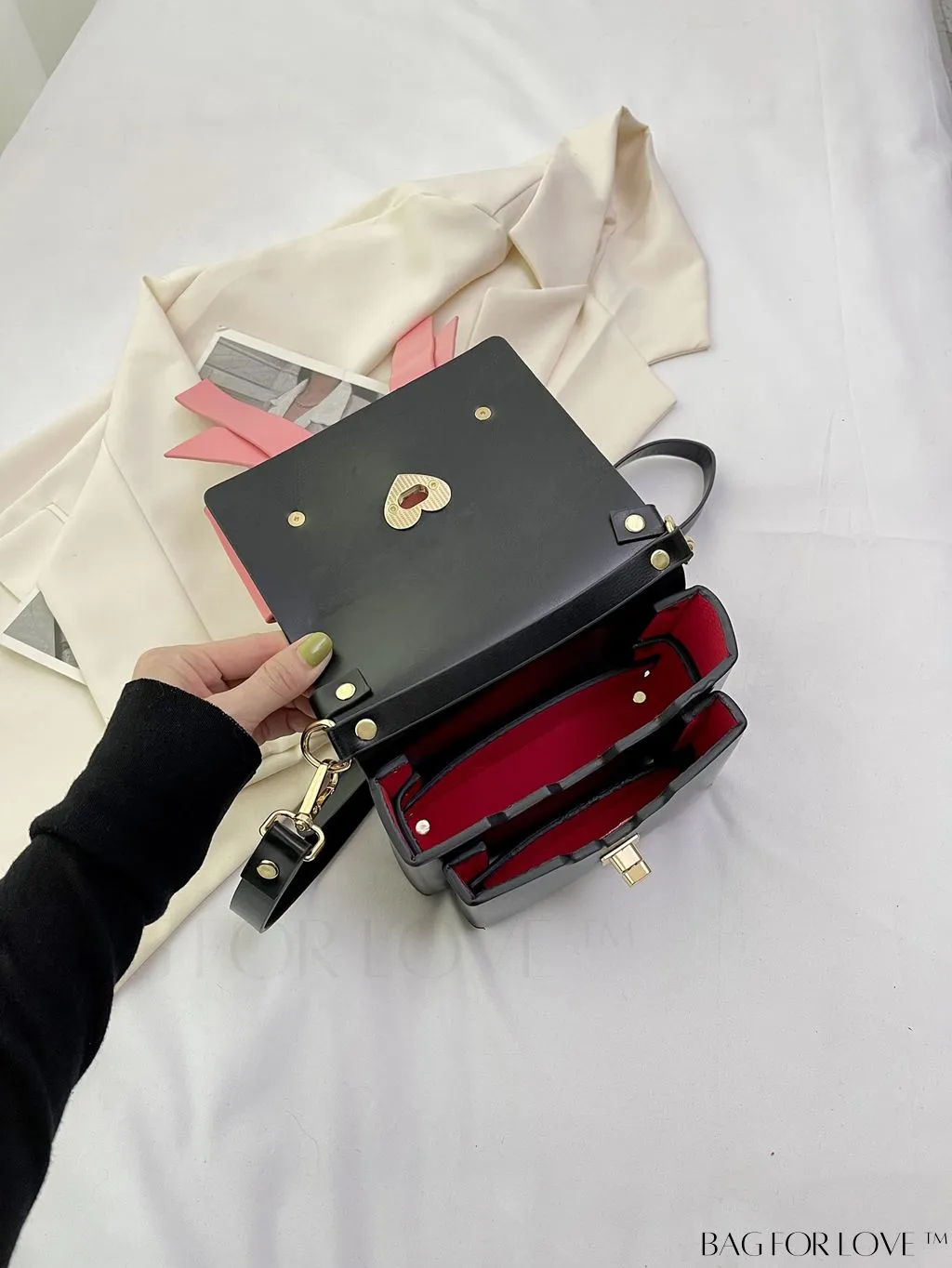 BagForLove - Stylish Mini Handbag with Adjustable Strap and Bowknot Decoration