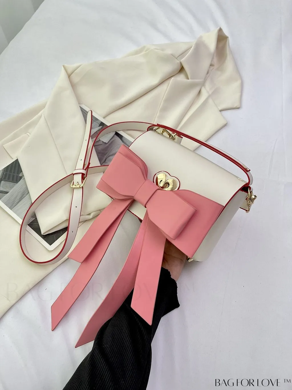 BagForLove - Stylish Mini Handbag with Adjustable Strap and Bowknot Decoration