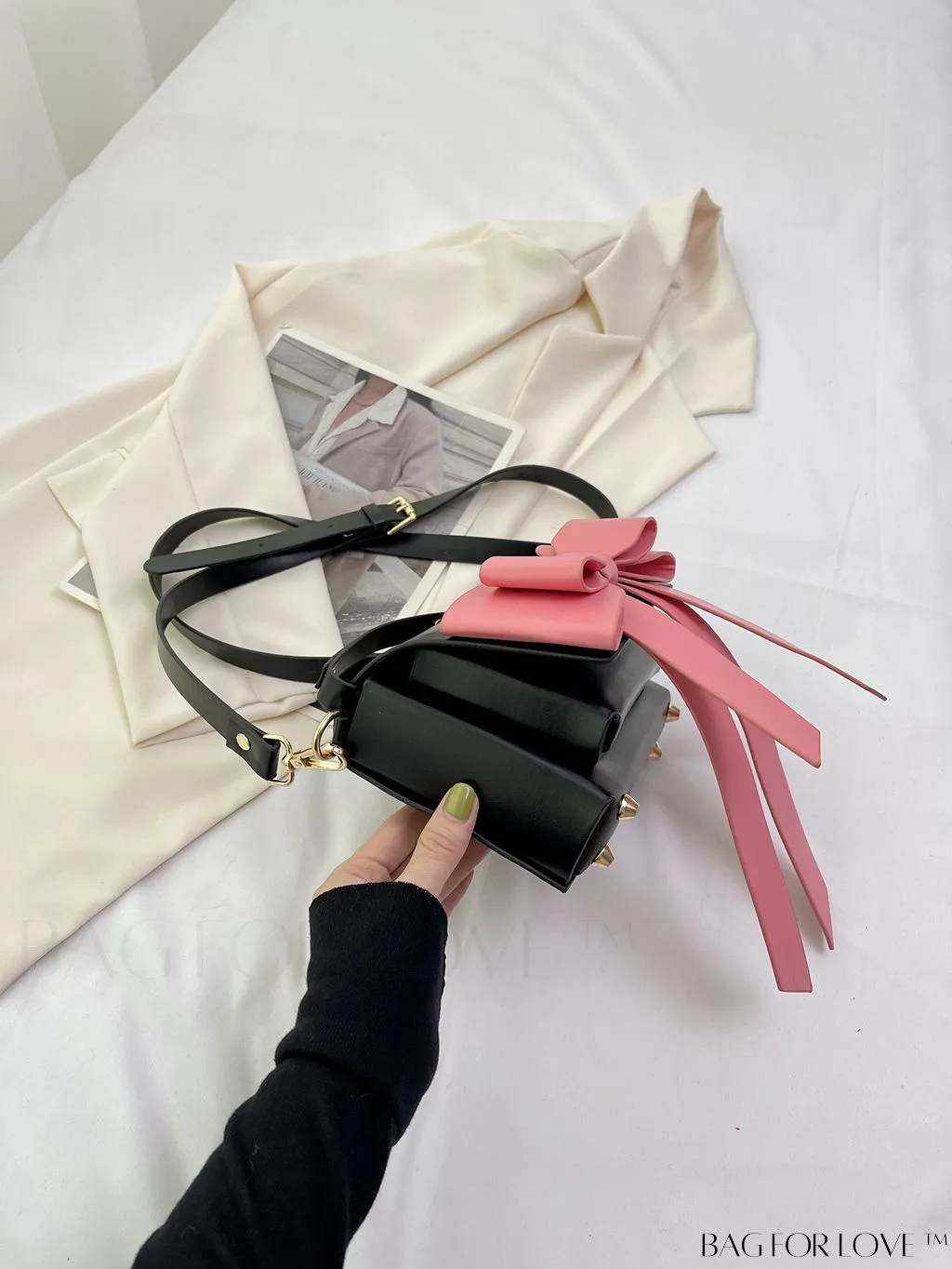 BagForLove - Stylish Mini Handbag with Adjustable Strap and Bowknot Decoration
