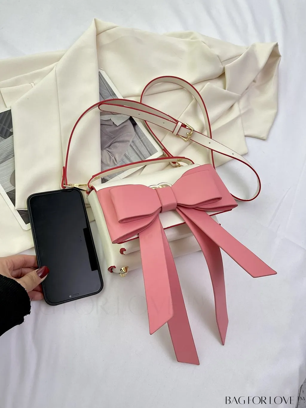 BagForLove - Stylish Mini Handbag with Adjustable Strap and Bowknot Decoration
