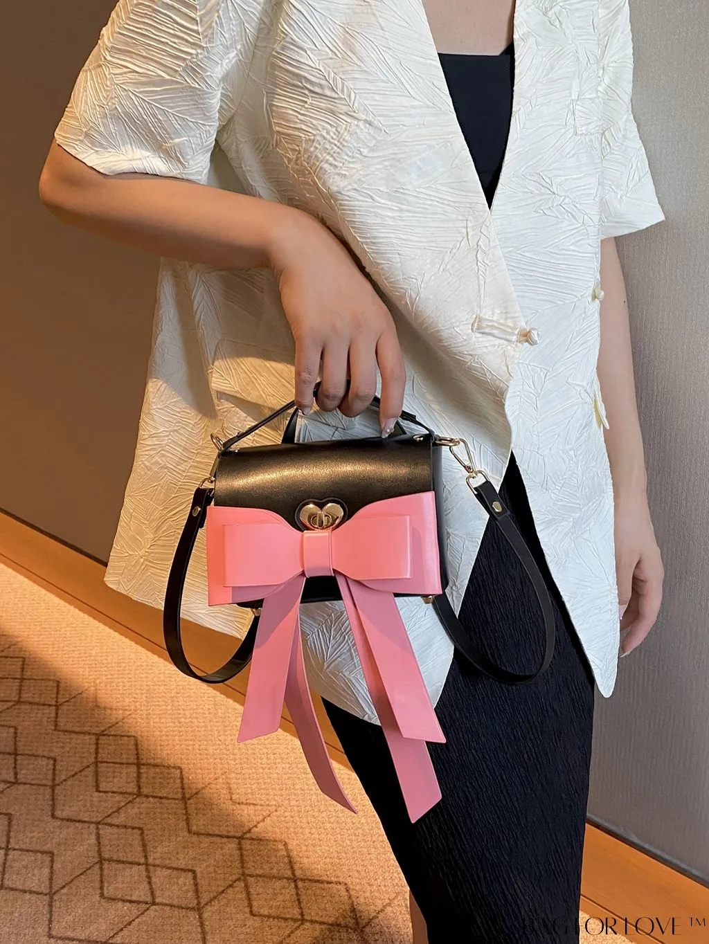 BagForLove - Stylish Mini Handbag with Adjustable Strap and Bowknot Decoration