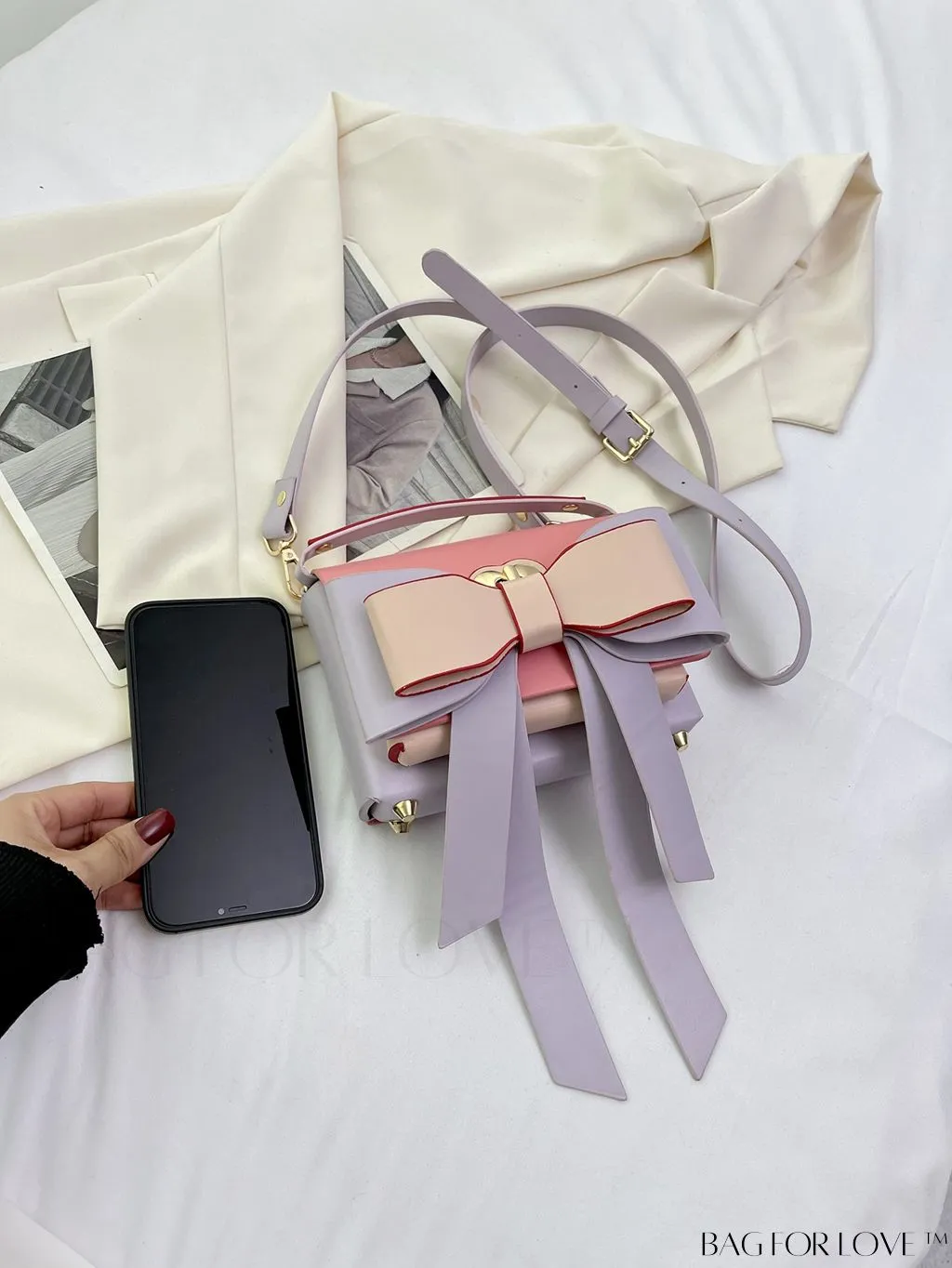 BagForLove - Stylish Mini Handbag with Adjustable Strap and Bowknot Decoration