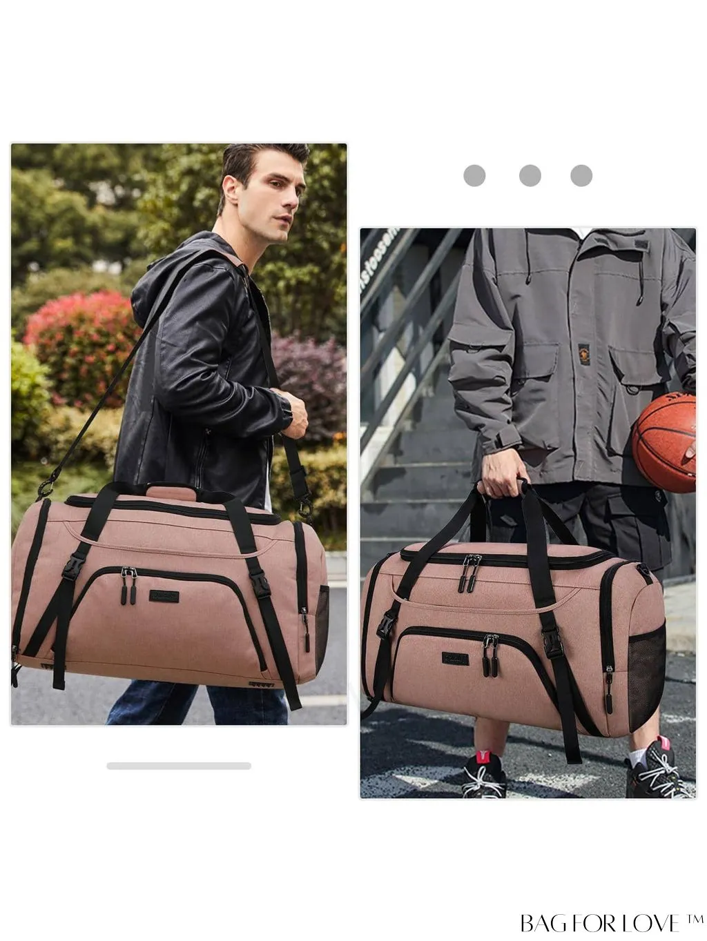 BagForLove - Waterproof Gym Duffle Bag - 40L Sports Travel Bag with Shoe Compartment and Toiletry Bag