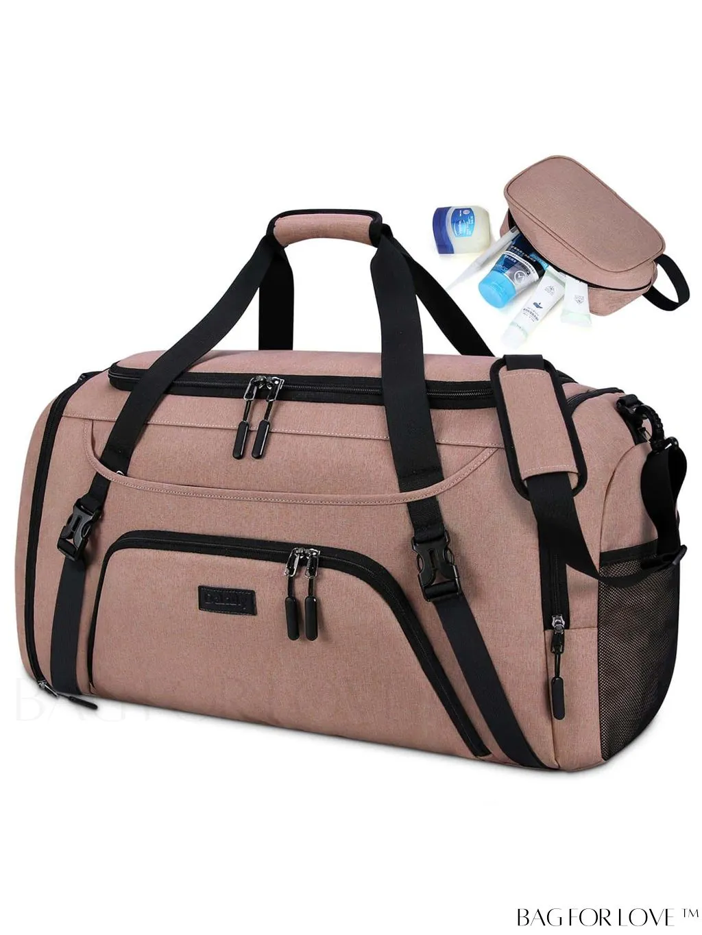 BagForLove - Waterproof Gym Duffle Bag - 40L Sports Travel Bag with Shoe Compartment and Toiletry Bag