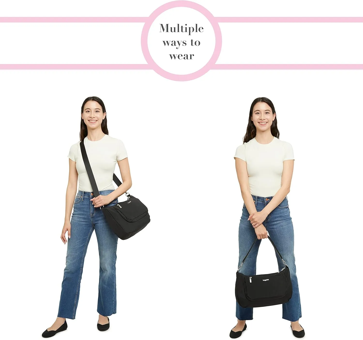 Baggallini Modern Everywhere Half Moon Messenger