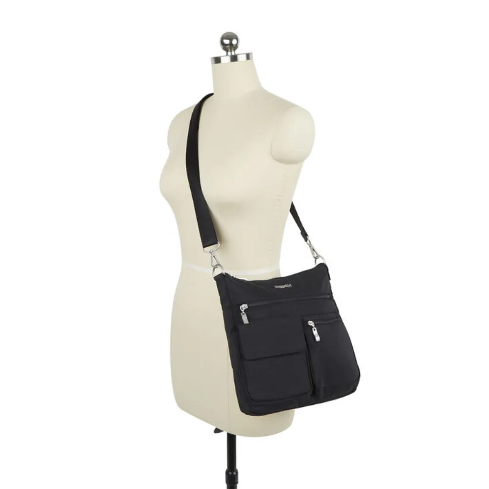 Baggallini Modern Everywhere Sterling Shimmer Slim Crossbody Bag (Women's)