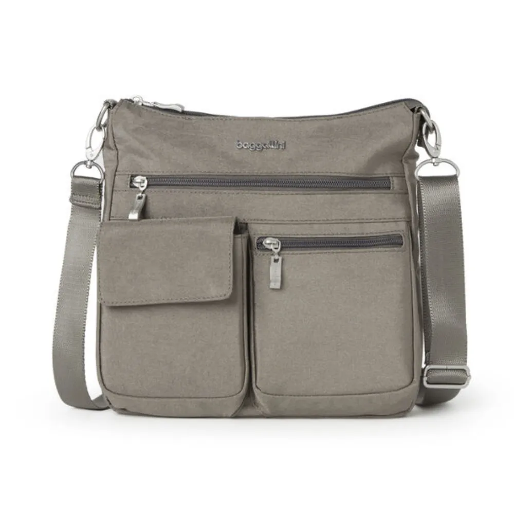 Baggallini Modern Everywhere Sterling Shimmer Slim Crossbody Bag (Women's)
