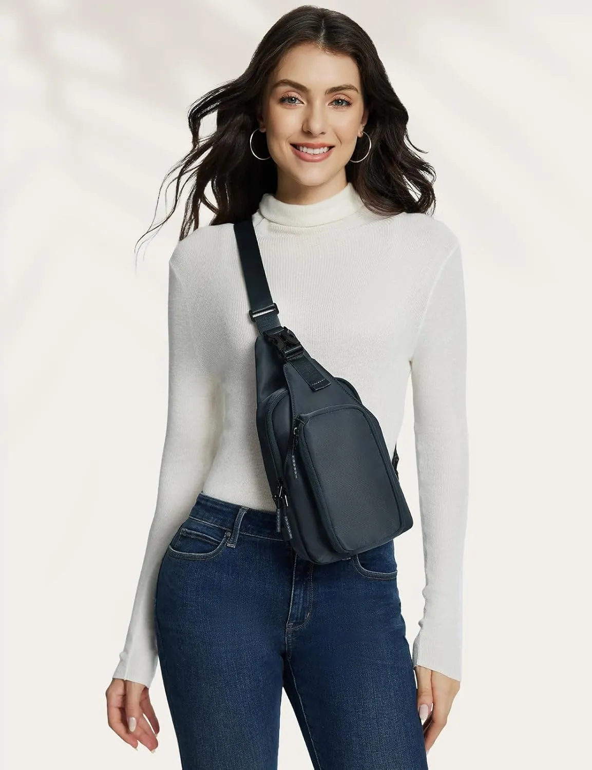 baleaf Daily Sling Bag Crossbody Backpack Adjustable Strap Shoulder Chest Daypack Casual Traveling Hiking Daily Dark Grey