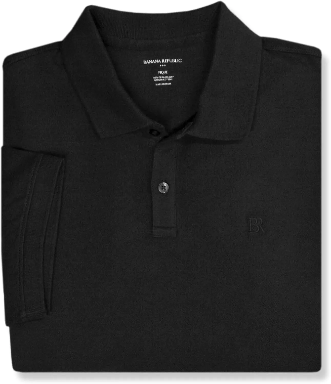 Banana Republic Mens 719664 Standard Fit Pique Mesh All Cotton Monogram Polo Shirt