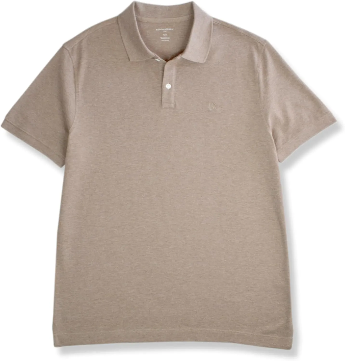 Banana Republic Mens 719664 Standard Fit Pique Mesh All Cotton Monogram Polo Shirt