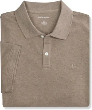 Banana Republic Mens 719664 Standard Fit Pique Mesh All Cotton Monogram Polo Shirt