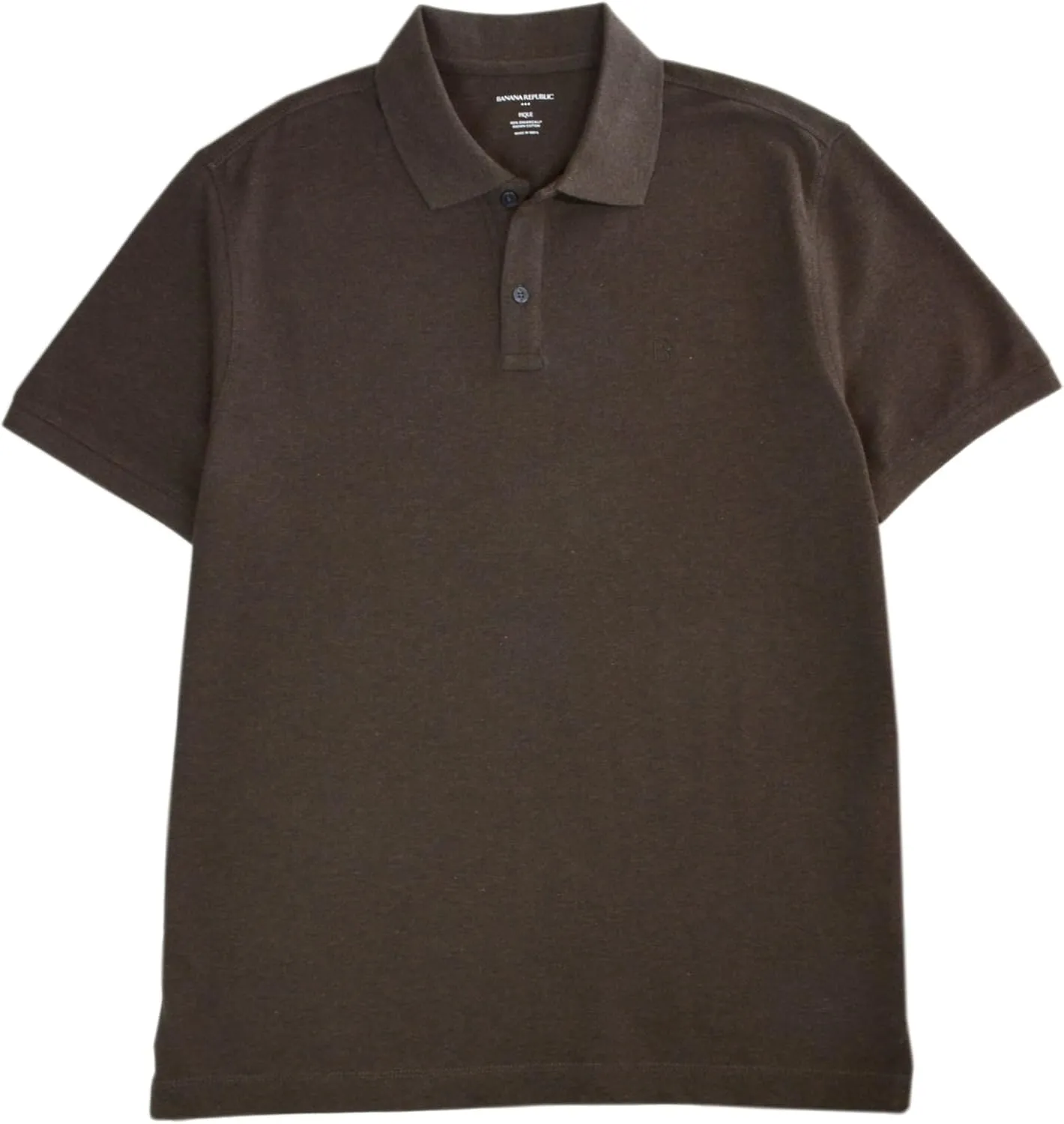 Banana Republic Mens 803392 Regular Fit Pique Mesh Organic Cotton Monogram Polo Shirt