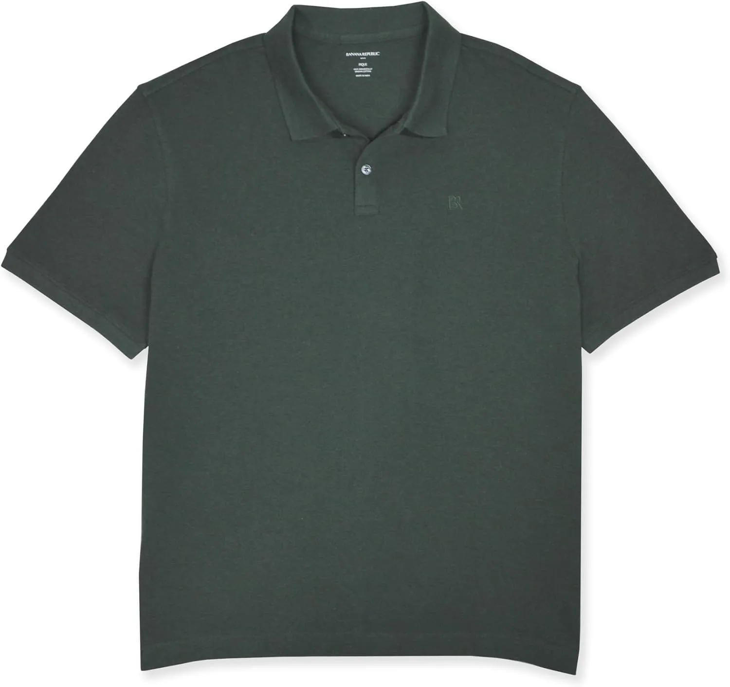 Banana Republic Mens 803392 Regular Fit Pique Mesh Organic Cotton Monogram Polo Shirt