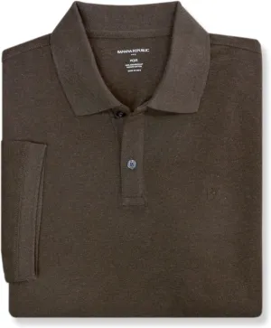 Banana Republic Mens 803392 Regular Fit Pique Mesh Organic Cotton Monogram Polo Shirt