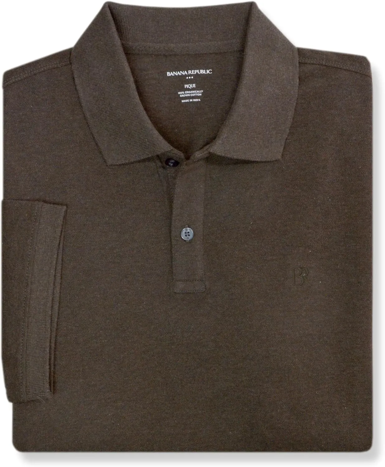 Banana Republic Mens 803392 Regular Fit Pique Mesh Organic Cotton Monogram Polo Shirt