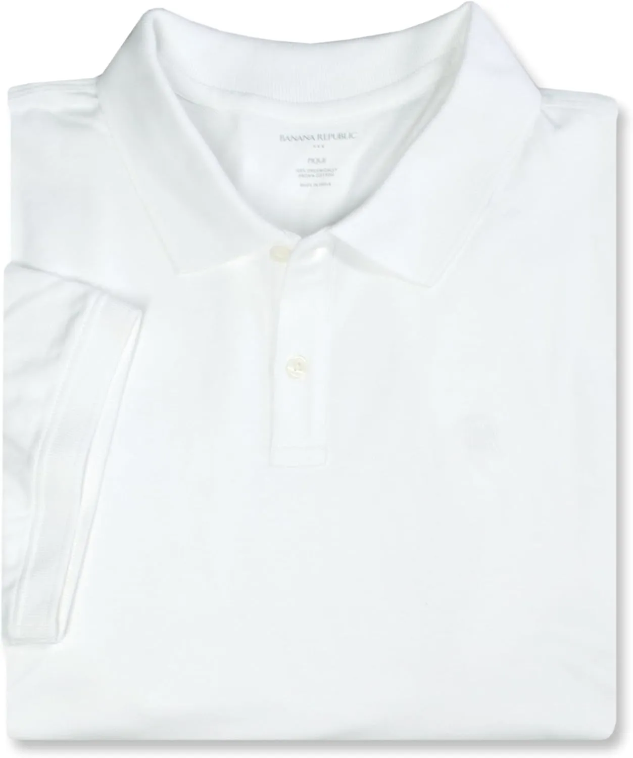 Banana Republic Mens 803392 Regular Fit Pique Mesh Organic Cotton Monogram Polo Shirt