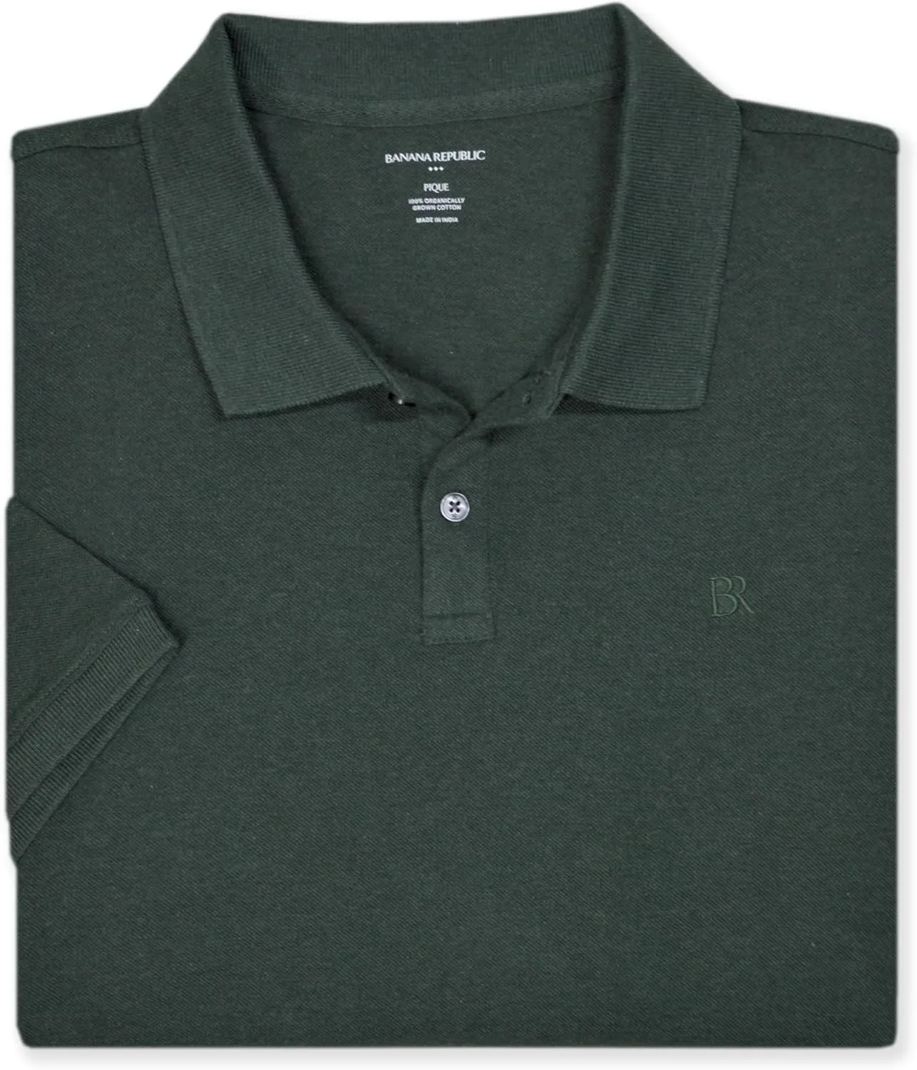 Banana Republic Mens 803392 Regular Fit Pique Mesh Organic Cotton Monogram Polo Shirt