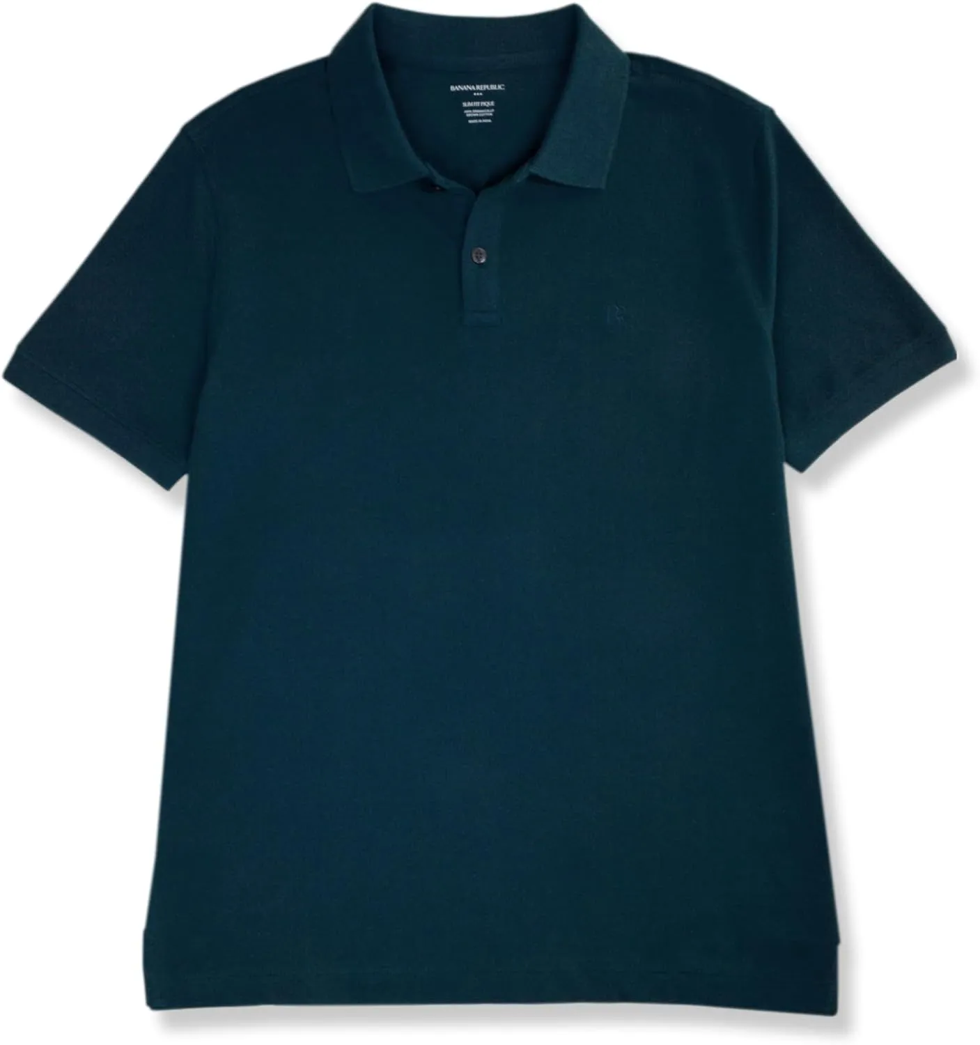 Banana Republic Mens Slim Fit Pique Mesh Organic Cotton Monogram Polo Shirt