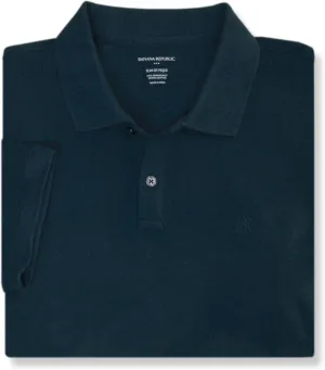 Banana Republic Mens Slim Fit Pique Mesh Organic Cotton Monogram Polo Shirt