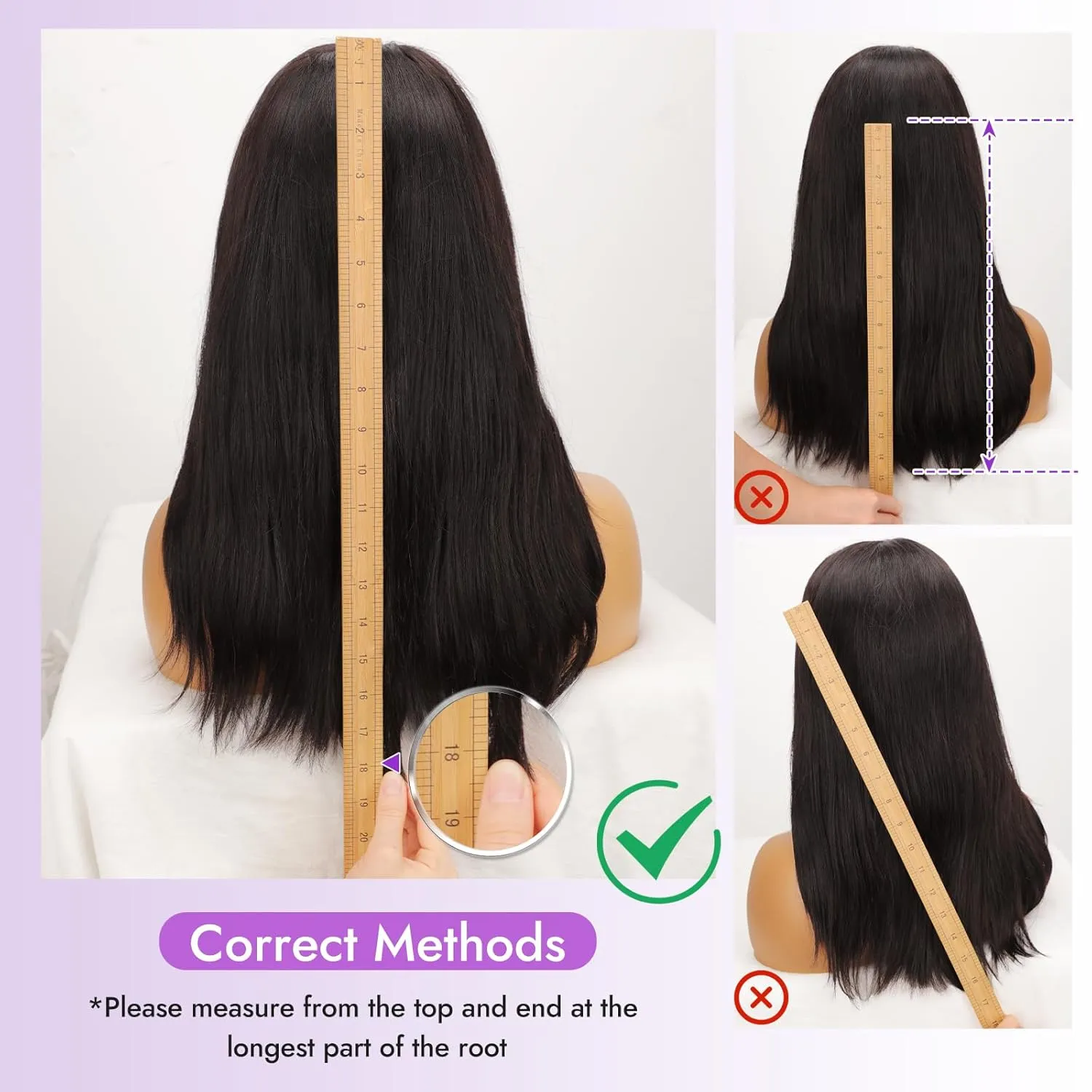 Bang Wigs Human Hair Glueless Straight Layered Bob Hairstyle 4x2 Transparent Lace Natural Black for Women 18 Inch